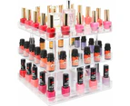 3 Tier 360 Rotating Display Rack Organizer Stand For Clear Nail Polish And Makeup Cosmetics With Acrylic Guard