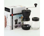 Coffee Bean Grinder Manual Hand Stainless Ceramic Burr Core Glass Jar Nut Mill