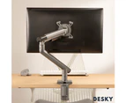 Desky Single Slim Monitor Arm White Mount Stand 16"-32" Screen Holder VESA 75/100mm