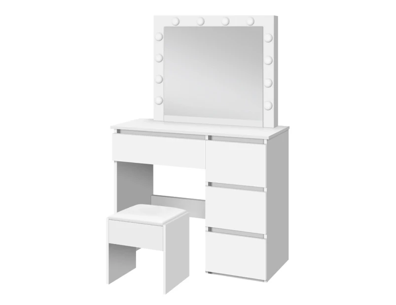 ALFORDSON Dressing Table Stool Set LED Makeup Mirror Desk 12 Bulbs White