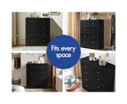 ALFORDSON 5 Chest of Drawers Hamptons Storage Cabinet Tallboy Dresser Black