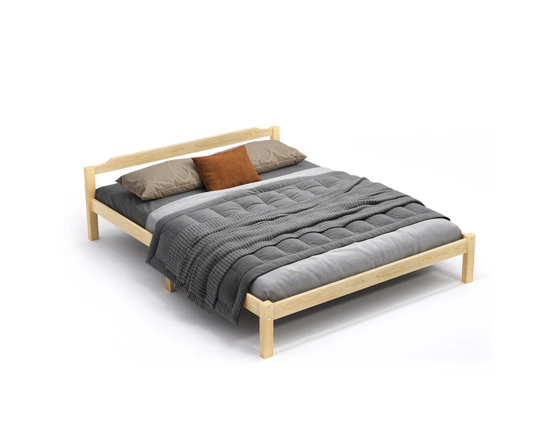 ALFORDSON Bed Frame Wooden Timber Double Size Mattress Base Platform - Beatrix Oak