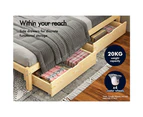 ALFORDSON Bed Frame Wooden Timber Double Size Mattress Base Platform - Beatrix Oak