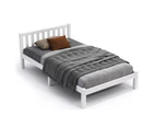 ALFORDSON Bed Frame Wooden Timber Single Size Mattress Base Platform - Fenella Wite