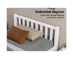 ALFORDSON Bed Frame Wooden Timber Single Size Mattress Base Platform - Fenella Wite