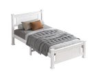 ALFORDSON Bed Frame Wooden Timber Single Size Mattress Base Platform - Arne White