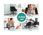 ALFORDSON Velvet Office Chair Computer Swivel Armchair Work Adult Kids [Model: Ellie - All Black]