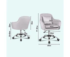 ALFORDSON Velvet Office Chair Computer Swivel Armchair Work Adult Kids [Model: Orla  -  Light Grey]