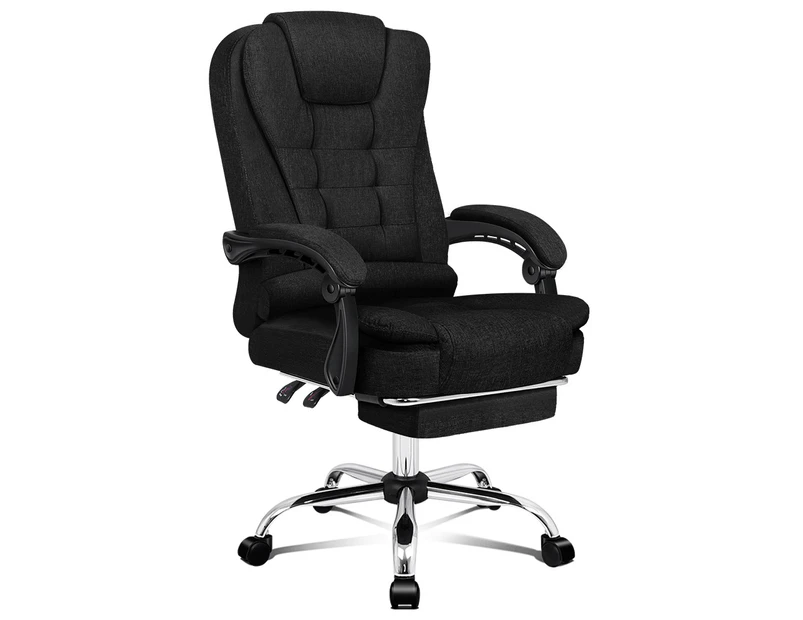 ALFORDSON Office Chair Gaming Executive Computer Footrest [Model: Earl - Fabric Black]