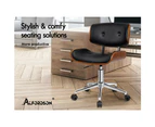 ALFORDSON Wooden Office Chair Computer Chairs Estelle Home Seat PU Leather [Model: Estelle  - Black]