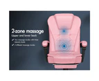 ALFORDSON Massage Office Chair Footrest Executive Gaming Racing Seat PU Leather Pink