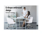 ALFORDSON Velvet Office Chair Swivel Armchair Work Study Seat Adult Kids [Model: Layla - White]