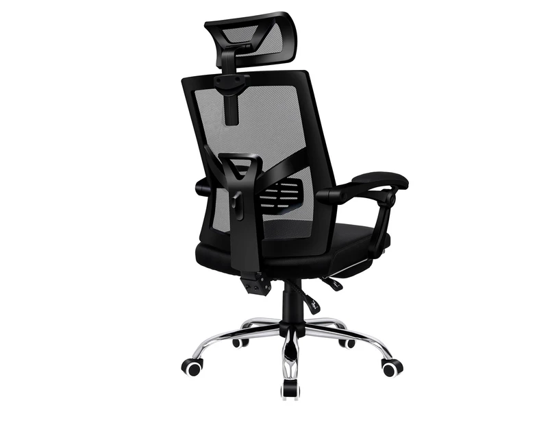 ALFORDSON Mesh Office Chair Gaming Executive Fabric Seat Racing Footrest Recline - Black