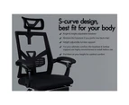 ALFORDSON Mesh Office Chair Gaming Executive Fabric Seat Racing Footrest Recline - Black