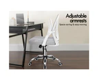 ALFORDSON Mesh Office Chair Executive Seat Tilt Gaming Computer Fabric [Model: Leroi - White & Grey]