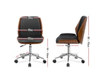 ALFORDSON Wooden Office Chair Computer Chairs Home Seat PU Leather [Model: Renzo  - Black]