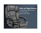 ALFORDSON Office Chair Gaming Executive Computer Racer PU Leather Footrest [Model: Brett - Grey]
