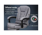 ALFORDSON Massage Office Chair Footrest Executive Gaming Racing Seat Fabric Grey