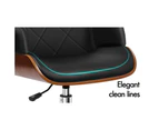 ALFORDSON Wooden Office Chair Computer Chairs Kendra Home Seat PU Leather [Model: Kendra - Black]