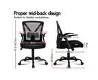 ALFORDSON Mesh Office Chair Executive Fabric Seat Gaming Tilt Computer ALL Black
