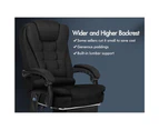 ALFORDSON Massage Office Chair Fabric Heated Seat Executive [Mode: Elias - Fabric Black]