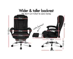 ALFORDSON Massage Office Chair Fabric Heated Seat Executive [Mode: Elias - Fabric Black]