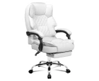 ALFORDSON Office Chair Gaming Executive Computer PU Leather Footrest [Model: Brett - White]