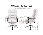 ALFORDSON Office Chair Gaming Executive Computer PU Leather Footrest [Model: Brett - White]