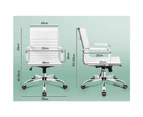 ALFORDSON Office Chair Ergonomic Executive Computer Seat Gaming [Model: Esmae - Mid Back - White]