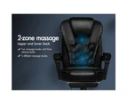 ALFORDSON Massage Office Chair Footrest Executive Gaming Racing Seat PU Leather Black