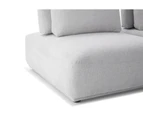 Free Modular Adjustable Back Linen Upholstery Sofa With Ottoman/Light Grey - Rectangular