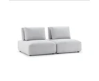 Free Modular Adjustable Back Linen Upholstery Sofa/Two Seater/Three Seater/Light Grey