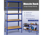 Costway 1.8M Steel Display Shelves Warehouse Storage Racking 5-Tier Adjustable Shelf Garage House Blue