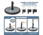 Costway Outdoor Umbrella Base Round Parasol Stand Heavy Duty Umbrella Holder w/35/38/48mm Adaptor Patio Yard