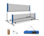 Costway 4.2m Badminton Tennis Net Ajustable Volleyball Pickleball Net Stand Outdoor Sports w/2 Shuttlecocks Carrying Bag