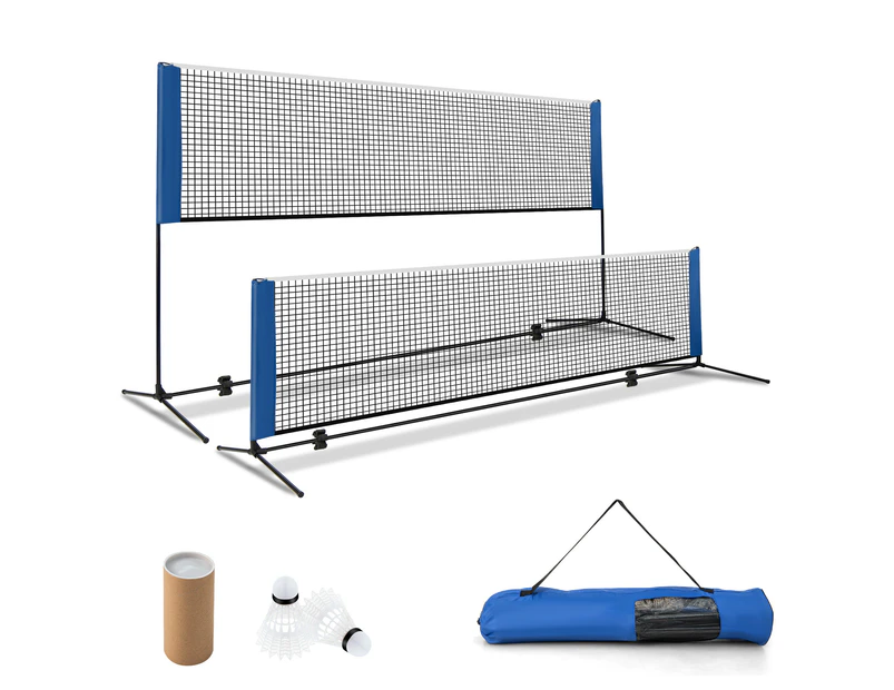 Costway 4.2m Badminton Tennis Net Ajustable Volleyball Pickleball Net Stand Outdoor Sports w/2 Shuttlecocks Carrying Bag