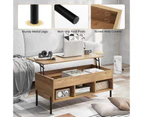 Costway Lift-Up Top Coffee Table Modern Sofa Table Nightstand w/Hidden Storage Shelf Bedroom Living Room, Natural