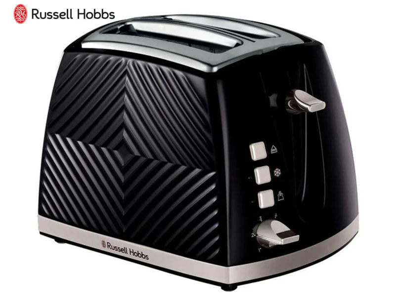 Russell Hobbs RHT722BLK 30cm Groove 2-Slice 850W Bread Toaster Textured Black