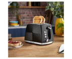 Russell Hobbs RHT722BLK 30cm Groove 2-Slice 850W Bread Toaster Textured Black