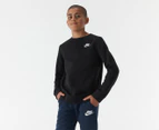 Nike Sportswear Youth Boys' Club Fleece Crew Sweater - Black/White