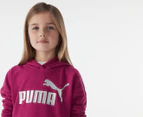 Puma Youth Girls' Essential Logo Cropped Hoodie - Festival Fuchsia