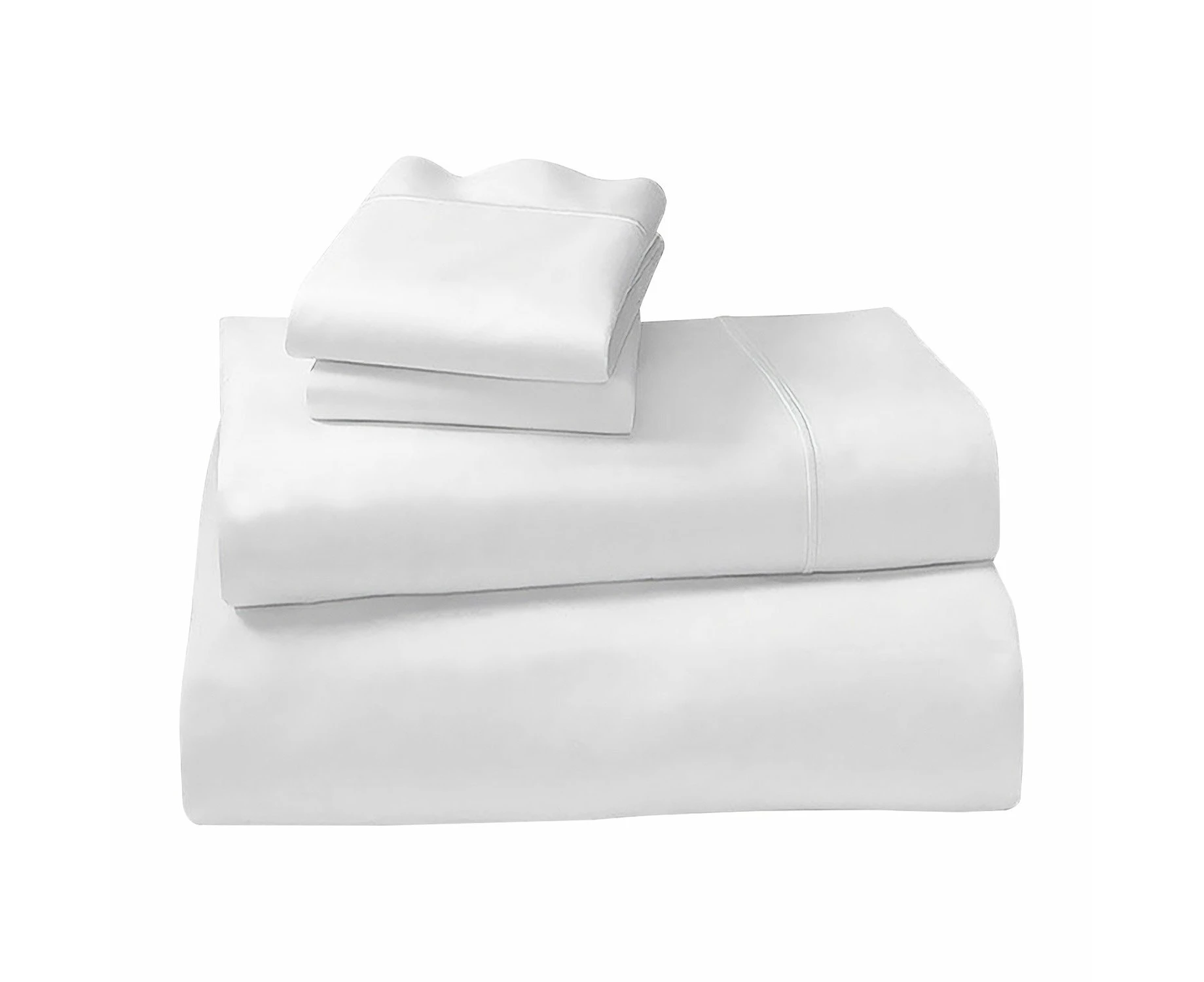 4pc 1000 Thread Count Cotton Rich King Bed Sheet Set CVC Microfibre Blend - White