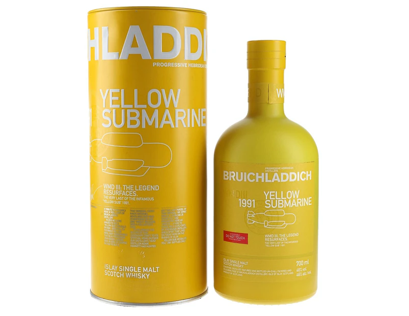 Bruichladdich  25 Year Old 1991 Yellow Submarine WMDIII Single Malt Whisky 700ml