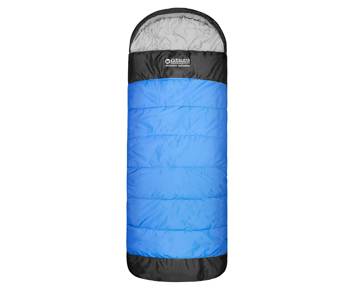 Wildtrak Murray 230x80cm Hooded Sleeping Bag Thermal Camping/Hiking Sleeper Blue