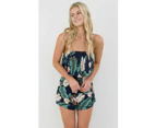 WINSOME GIRL Women's Summer Floral Playsuit Green WGPS09