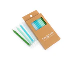 24pk Blue to Green Spiral Candles 8cm