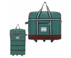 Expandable Foldable Luggage Bag with Universal Wheels Rolling Travel Bag Duffel Bag Green
