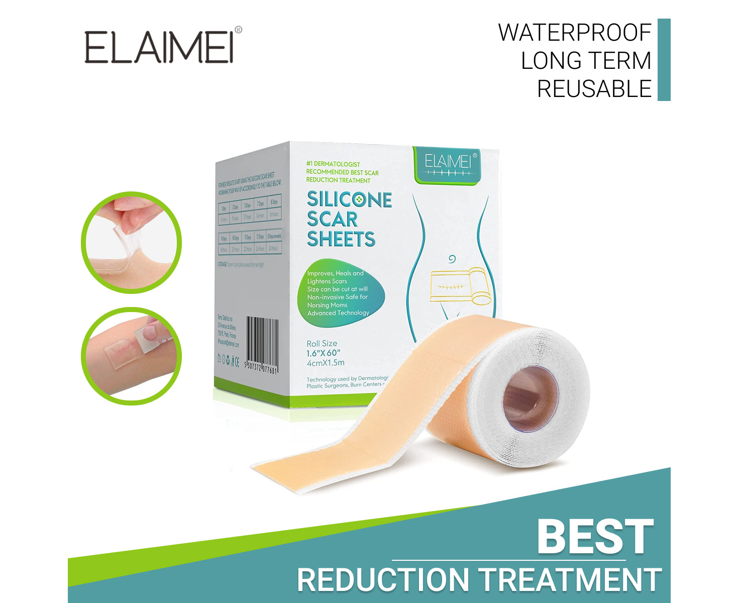 Elaimei Silicone Gel Sheet Patch Scar Removal Tape Skin Repair