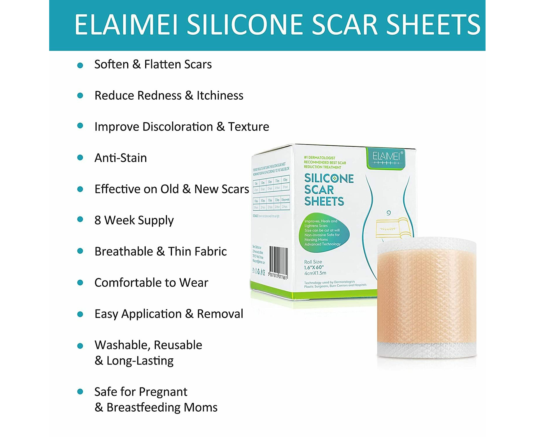 Elaimei Silicone Gel Sheet Patch Scar Removal Wound Skin Repair Treatm –  Elaimei Official