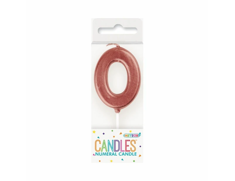 Mini Rose Gold No. 0 Numeral Pick Candles
